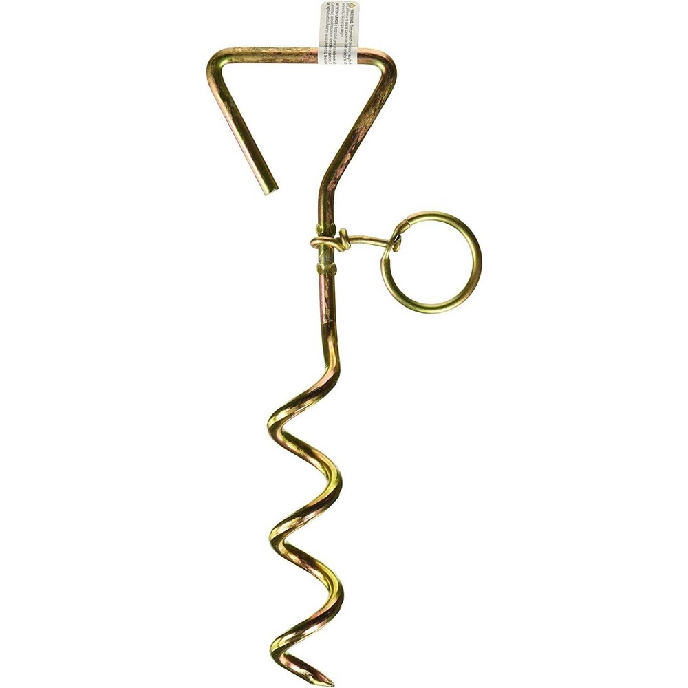 New Metal Outdoor Spiral Ground Anchor Screw Ring 10″ Camping Dog Tie Out Stake